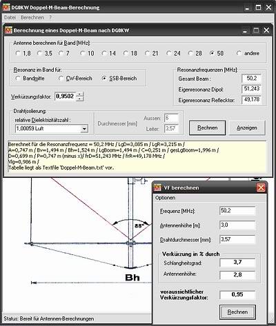 Doppel-M-Beam-Berechnung - Screenshot