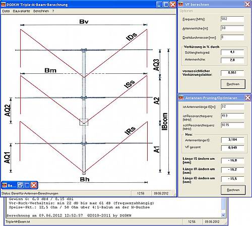 Triple-M-Beam-Berechnung - Screenshot